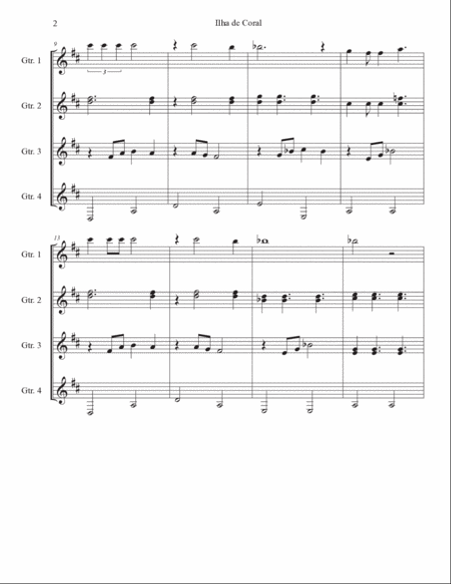 Ilha De Coral (Coral Island) - Score Only Acoustic Guitar scores gallery preview page 2