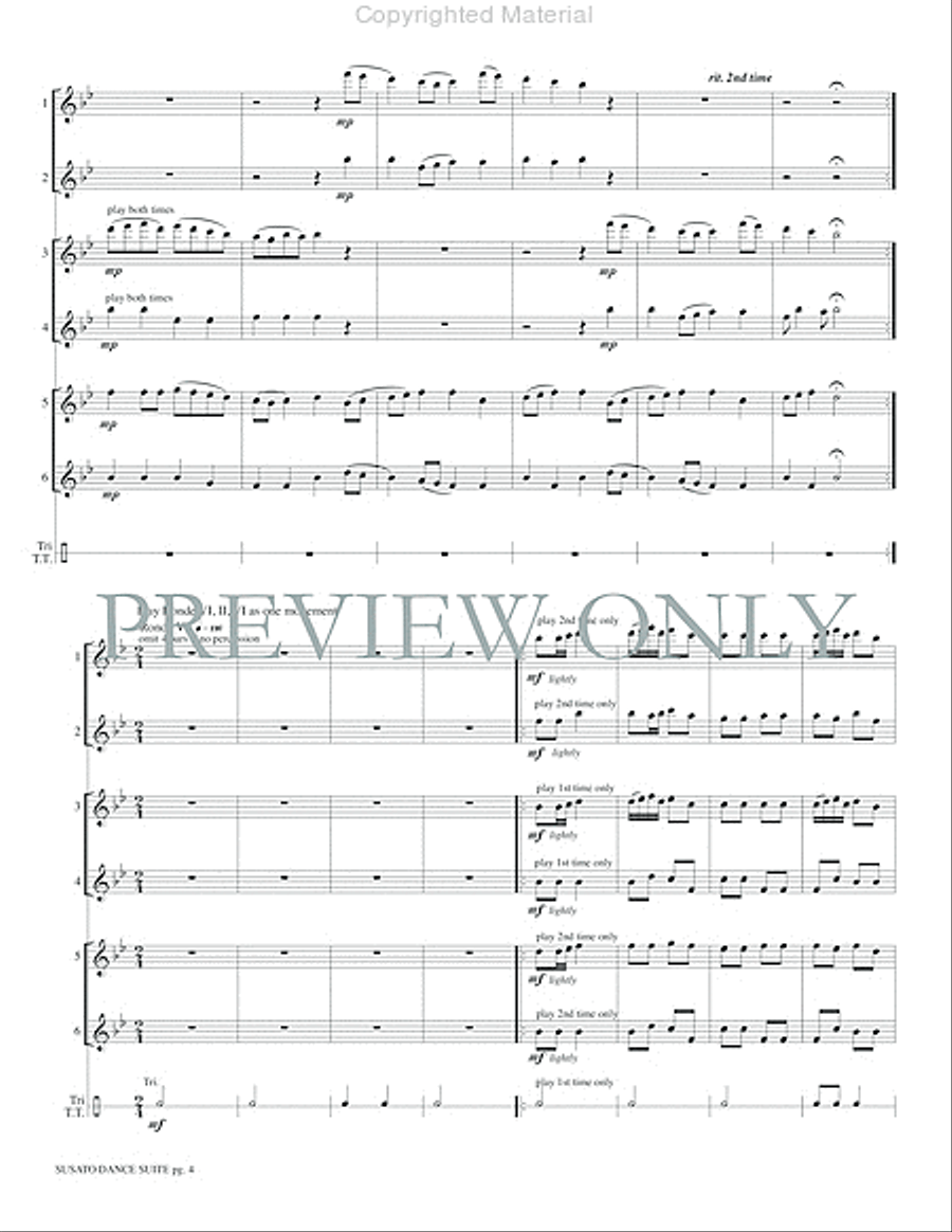 Susato Dance Suite (from Danserye) (1551) Small Ensemble scores gallery preview page 6