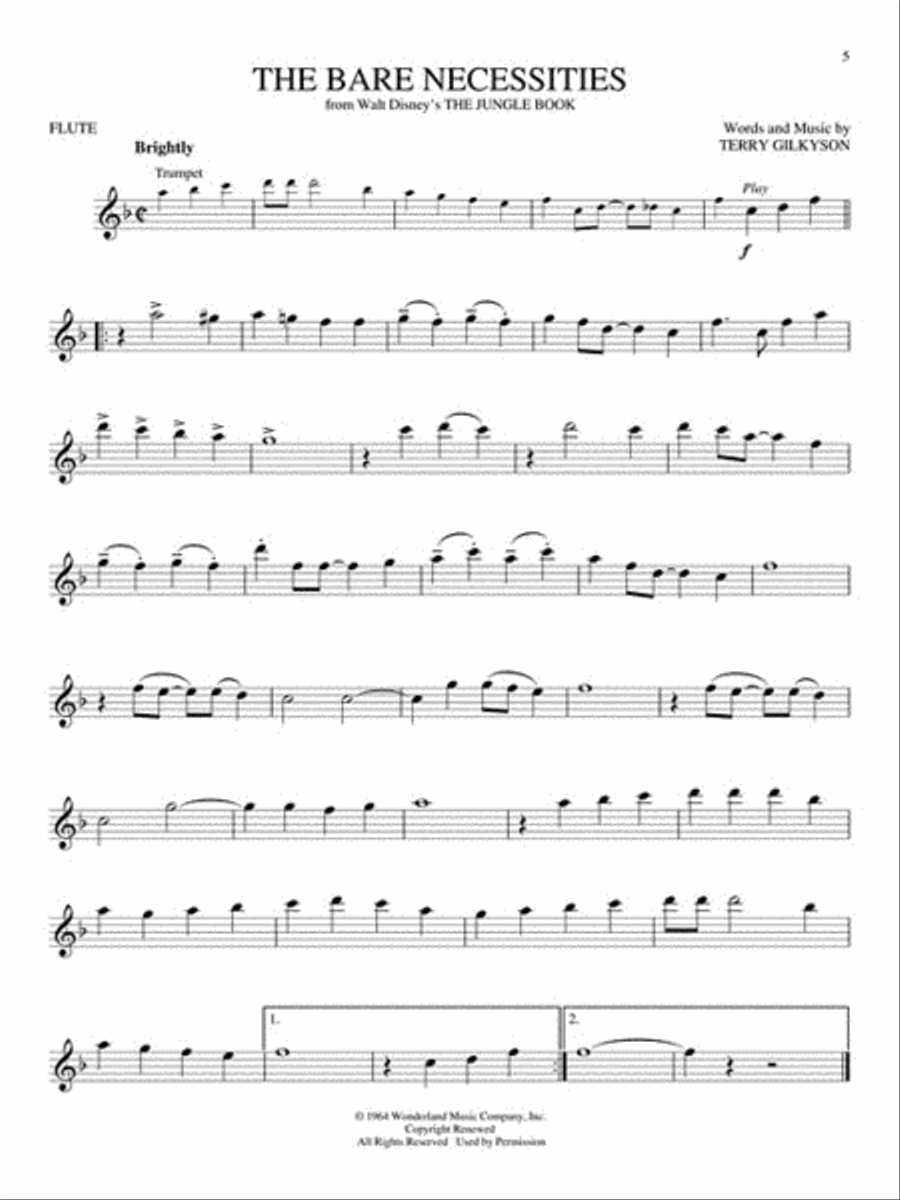 Disney Greats Flute Solo scores gallery preview page 4