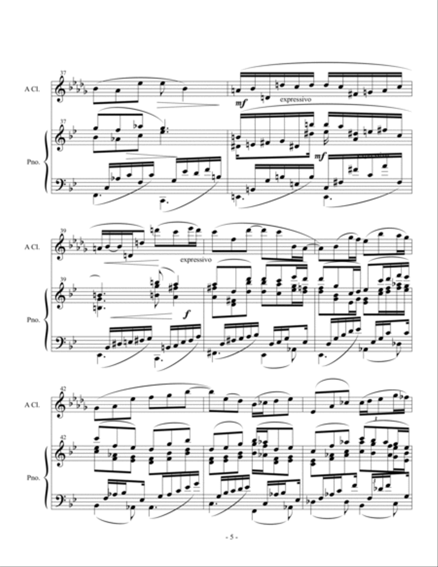 Fantasia for Clarinet and Piano Clarinet Solo scores gallery preview page 6