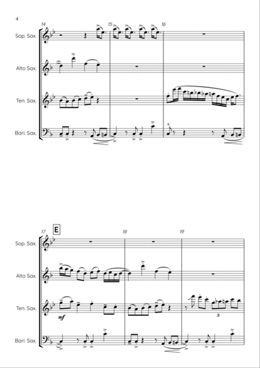 Lacunas Saxophone Quartet scores gallery preview page 5
