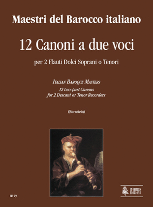 Book cover for 12 two-part Canons for 2 Descant or Tenor Recorders