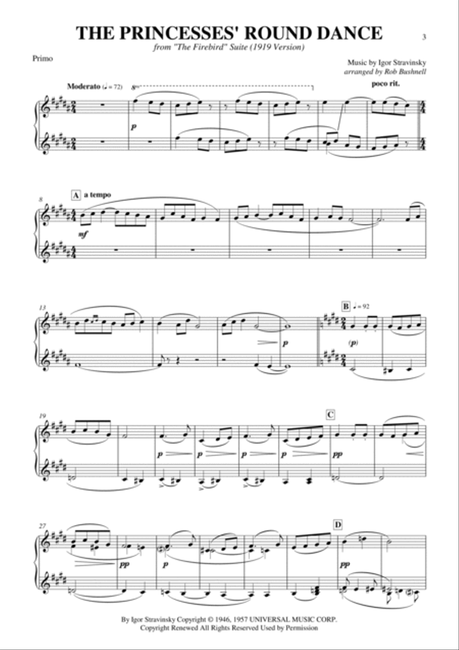 Firebird Suite 1 Piano, 4-Hands scores gallery preview page 4