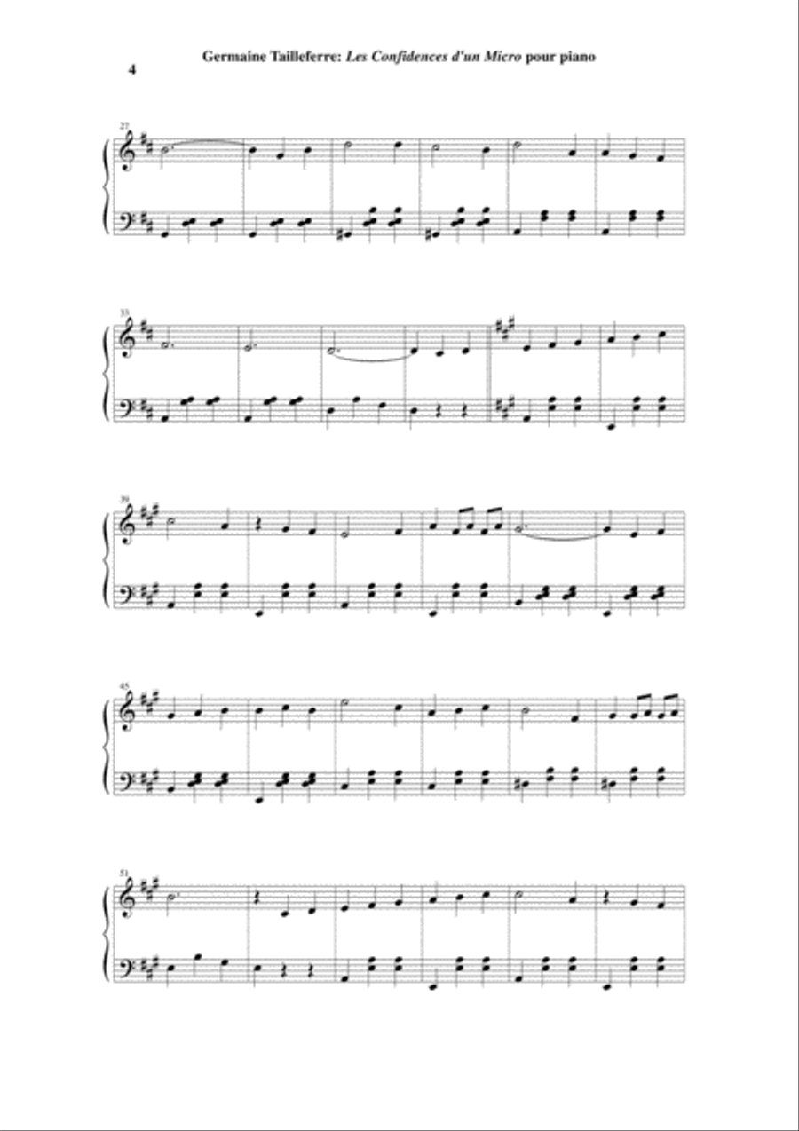 Germaine Tailleferre: Les Confidences d'un Micro for piano Piano Solo scores gallery preview page 4