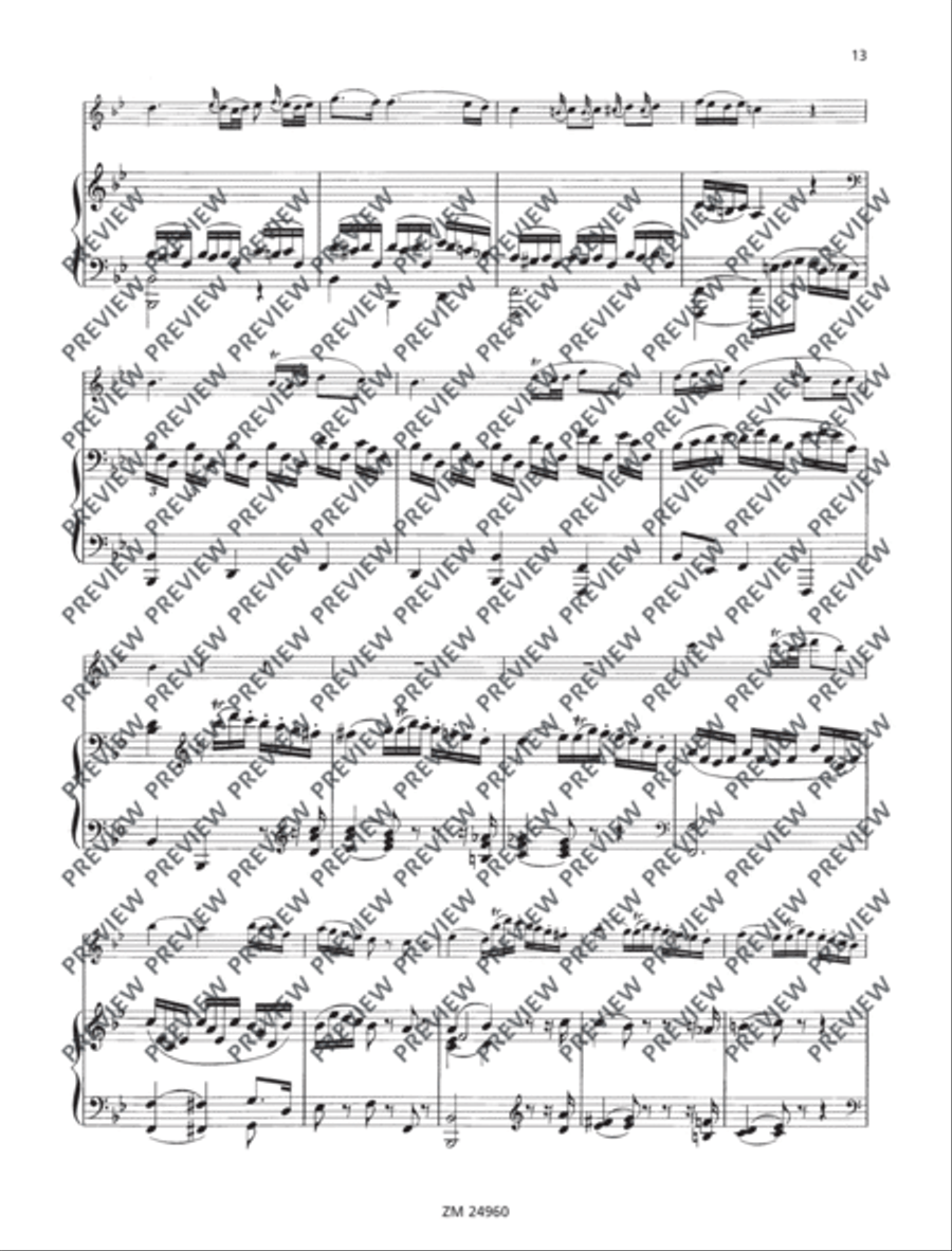 Sonata F major KV 376 (374d) Flute Solo scores gallery preview page 14