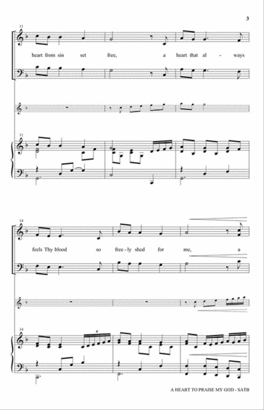 A Heart to Praise My God A Heart to Praise My God 4-Part scores gallery preview page 3