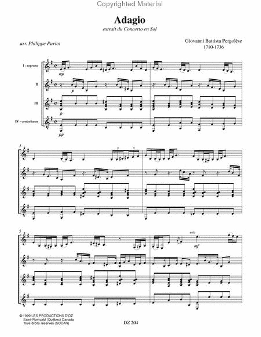 Adagio Adagio Guitar Ensemble scores gallery preview page 2