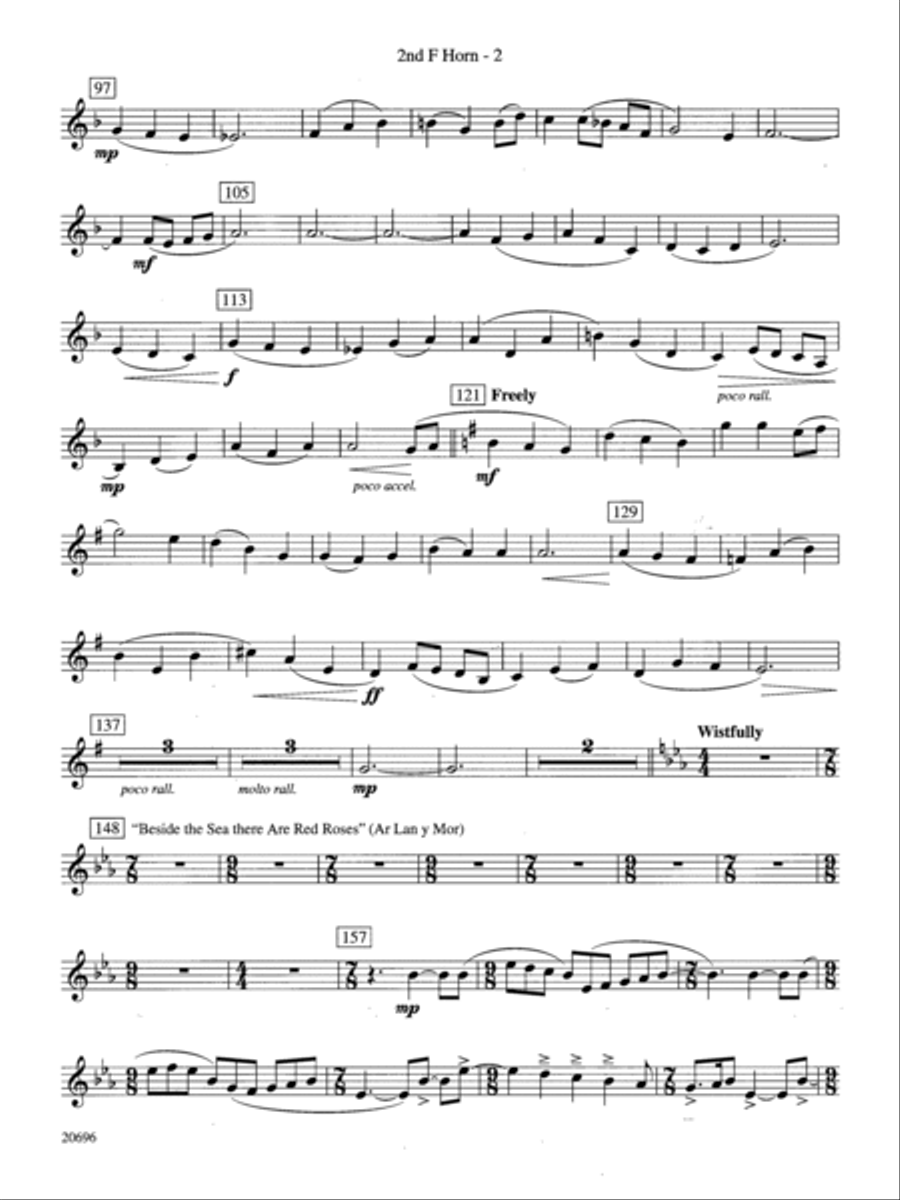 Welsh Ayres & Dances: 2nd F Horn Concert Band scores gallery preview page 2