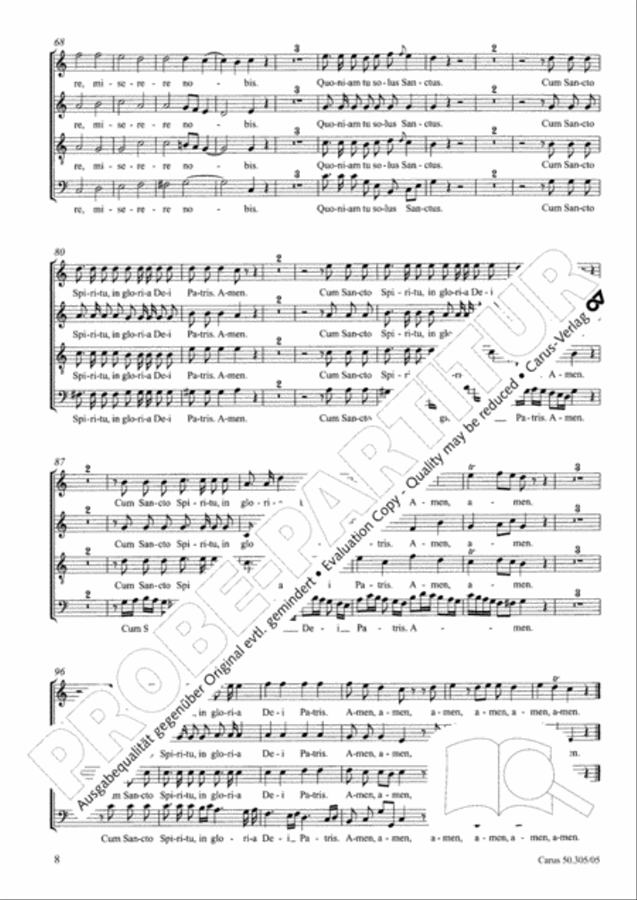 Missa Beatissimae Virginis Mariae 4-Part scores gallery preview page 9