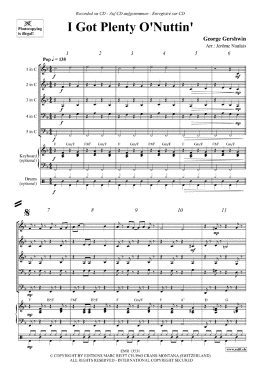 I Got Plenty O' Nuttin' Woodwind Quintet scores gallery preview page 3