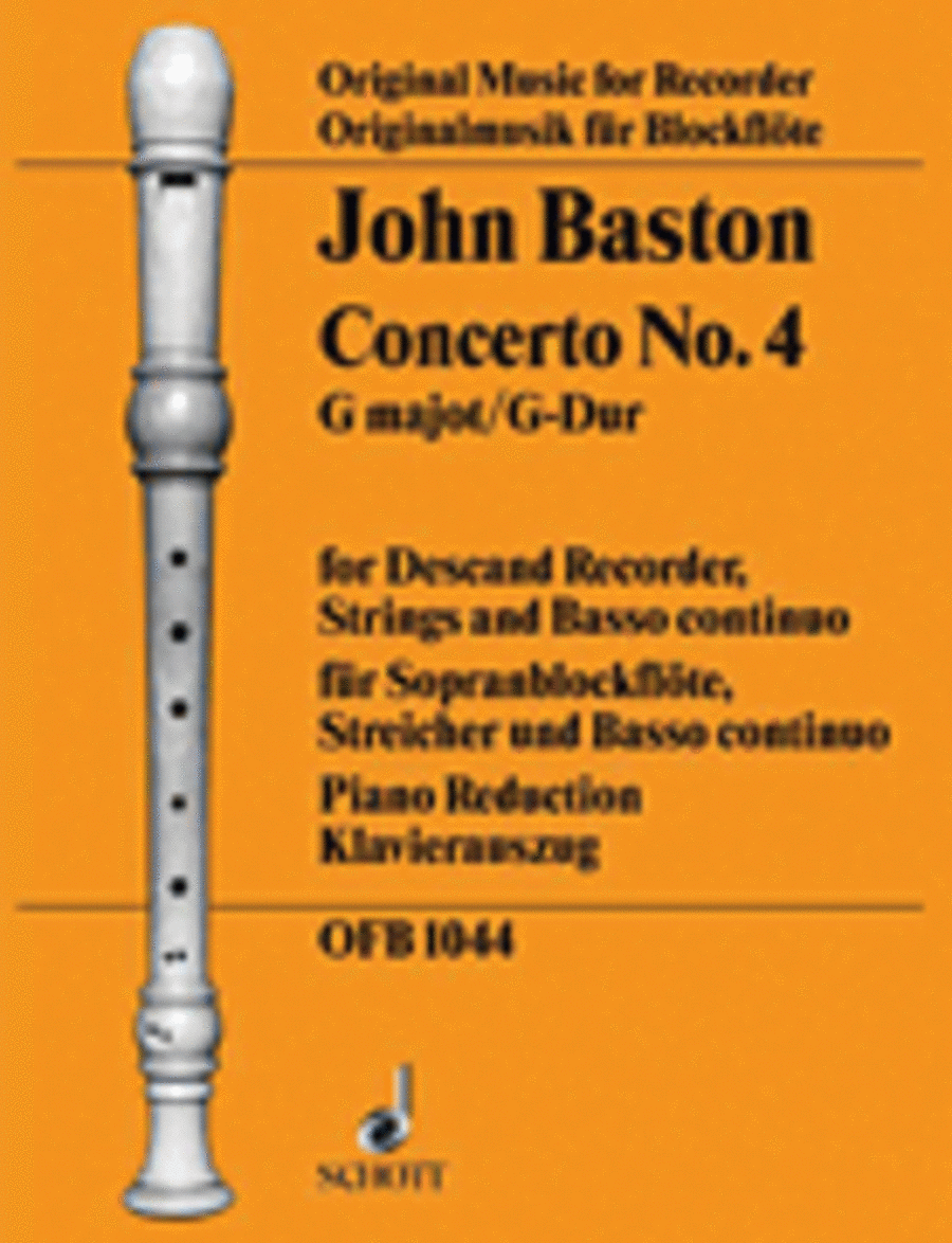 Concerto No. 4 in G Major Soprano Recorder scores gallery preview page 1