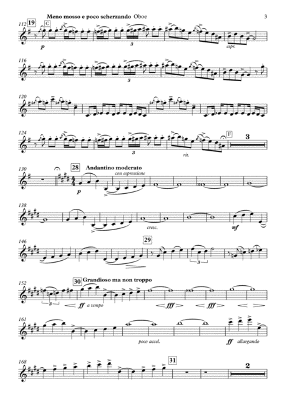 Rhapsody in blue for oboe and piano (oboe part) Piano Accompaniment scores gallery preview page 3