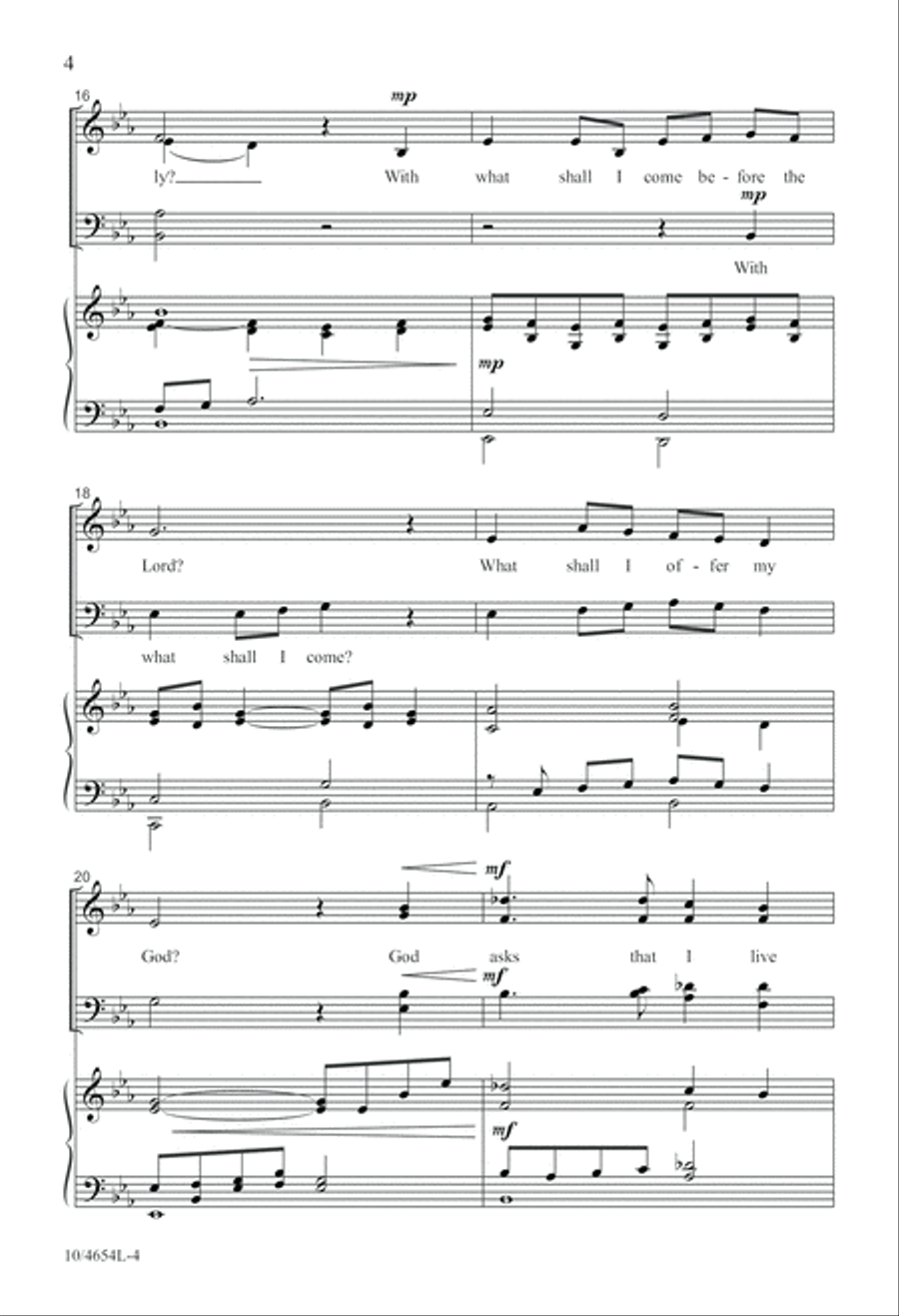 What Shall I Offer My God? 4-Part scores gallery preview page 4