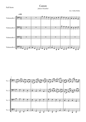 Book cover for Canon - Johann Pachelbel (Wedding/Reduced Version) for Cello Quartet