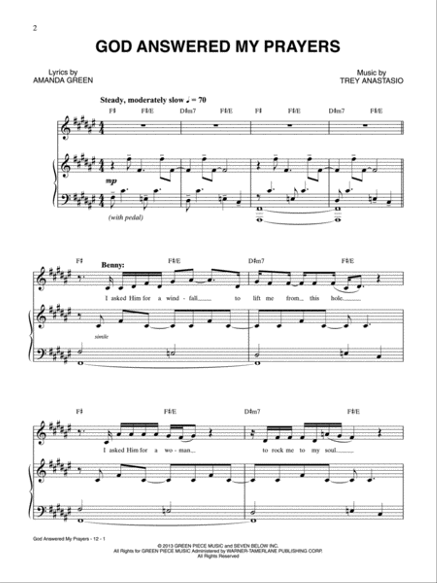 God Answered My Prayers God Answered My Prayers Piano, Vocal, Guitar scores gallery preview page 1