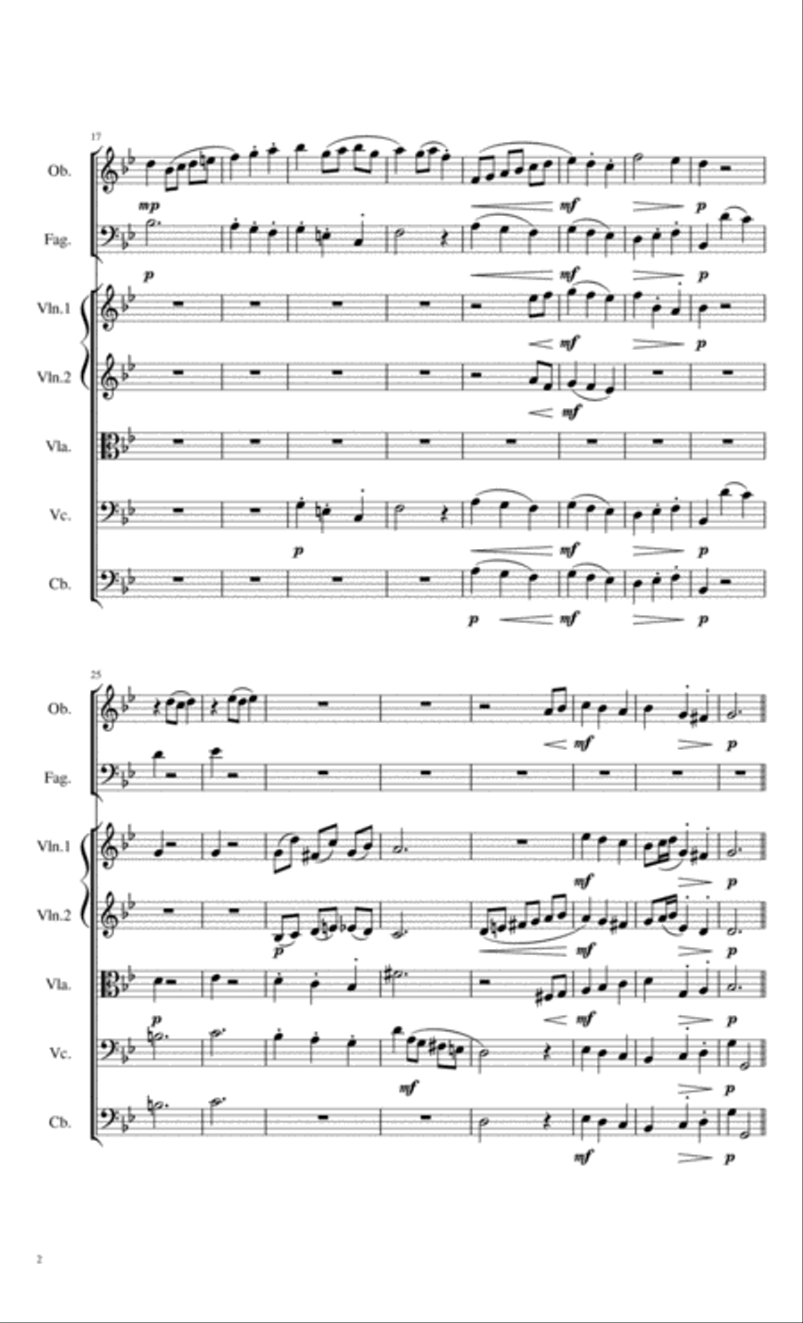 Minuet in G minor from the Note-Book of Anna Magdalene Bach Small Ensemble scores gallery preview page 2