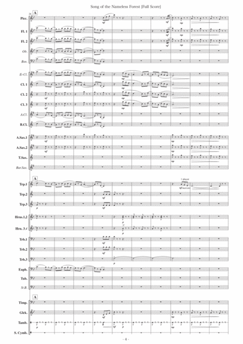 Song of the Nameless Forest [concert band] - Score Only image number null