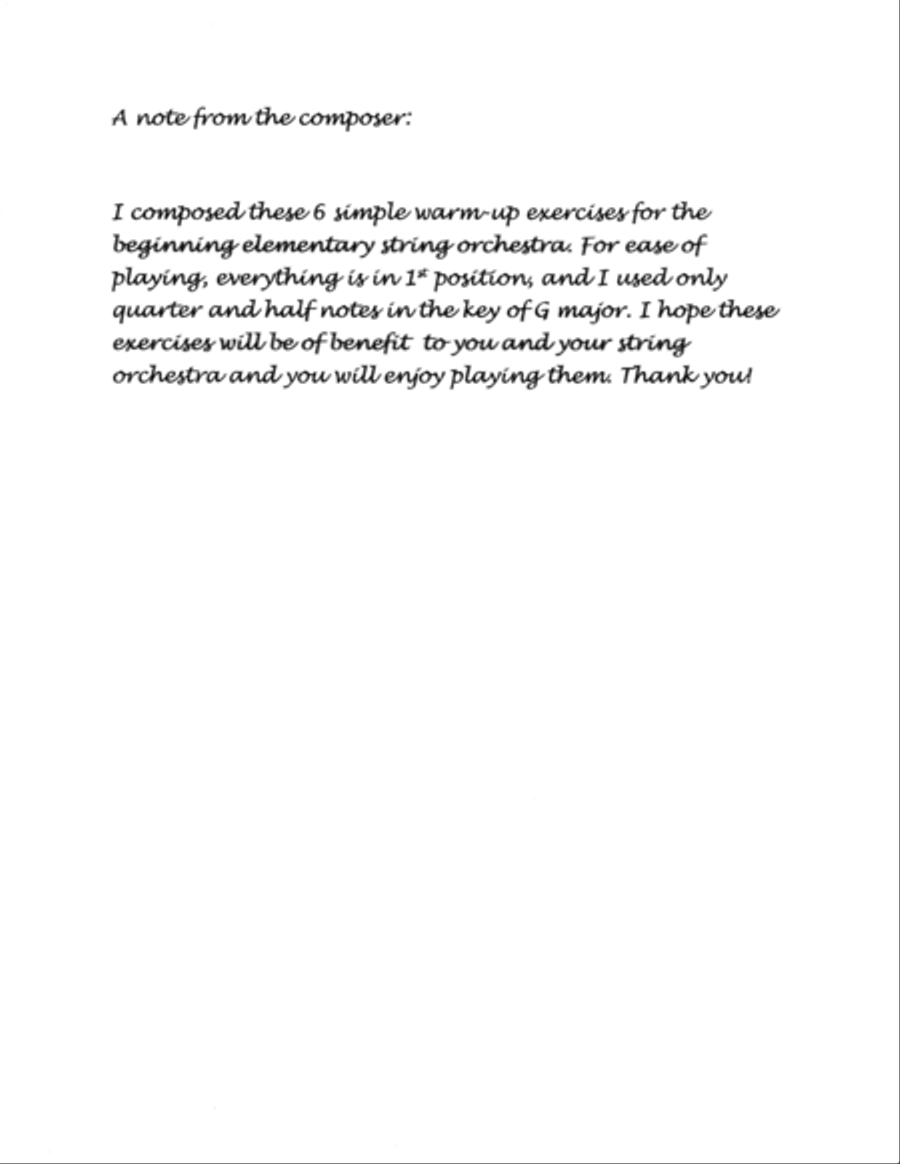 Warmup Study 1 for Elementary String Orchestra String Orchestra Digital Sheet Music