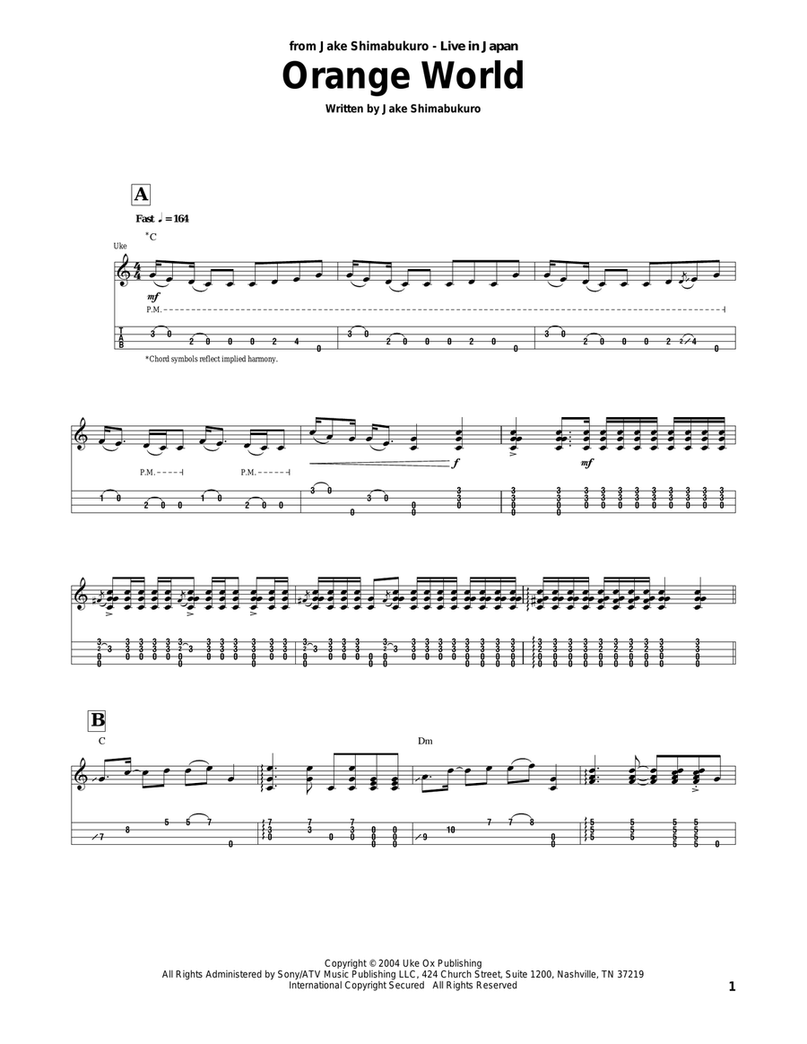 Orange World Ukulele scores gallery preview page 1