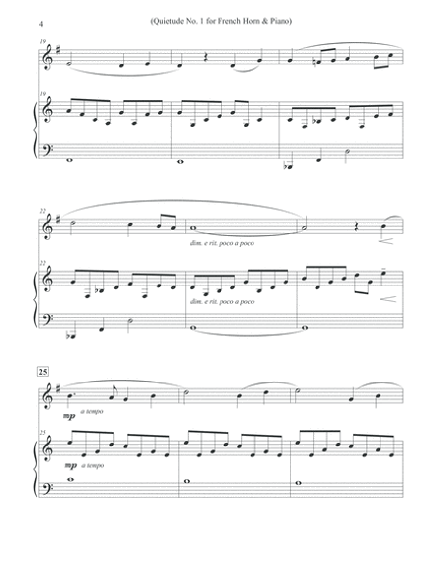 Quietude No. 1 - French Horn & Piano Quietude No. 1 - French Horn & Piano Horn scores gallery preview page 4