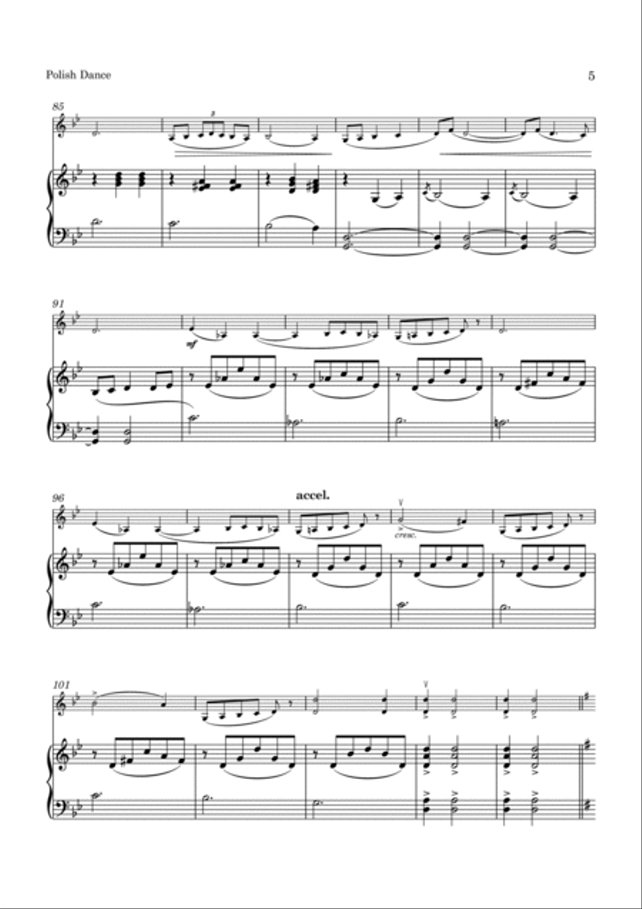 Severn Polish Dance for Violin and Piano Violin Solo scores gallery preview page 6
