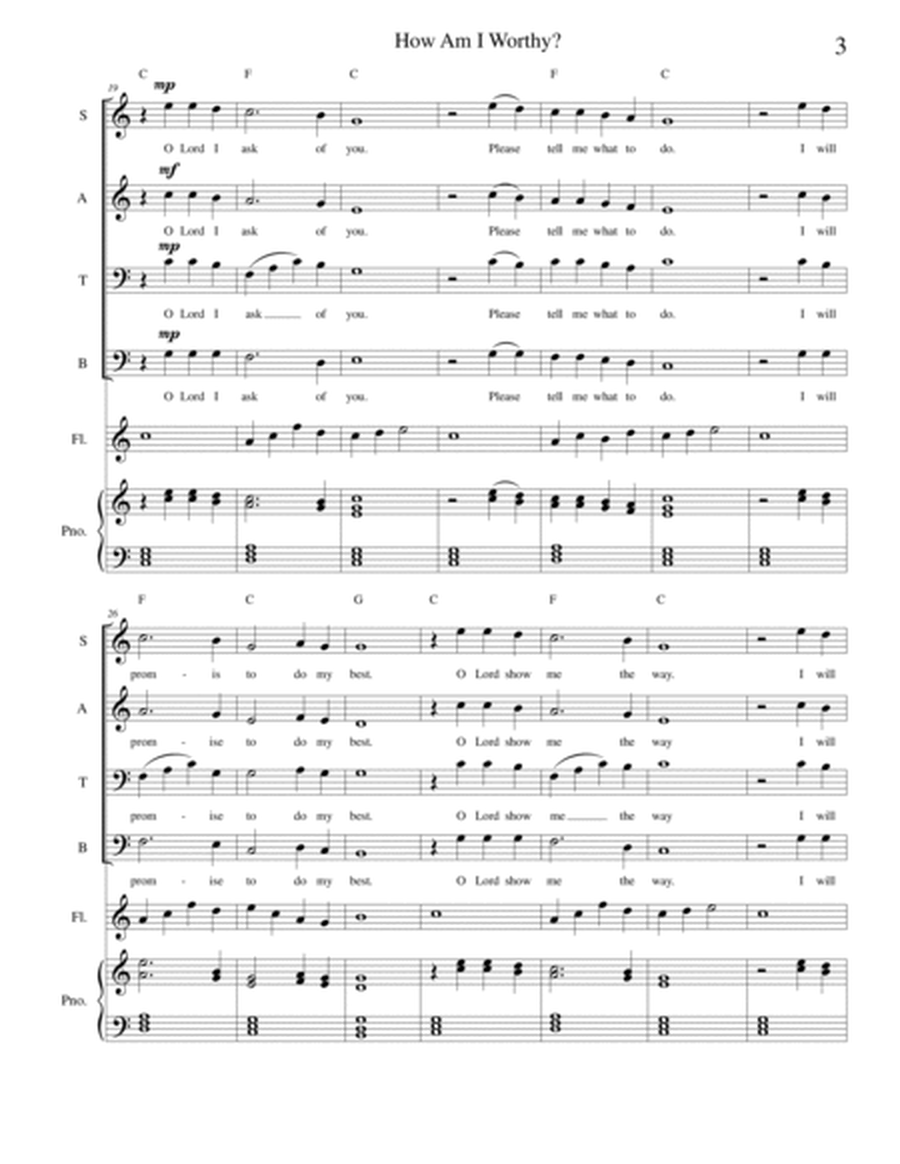 How Am I Worthy (Mary's Prayer) - SATB, optional instrument and piano image number null