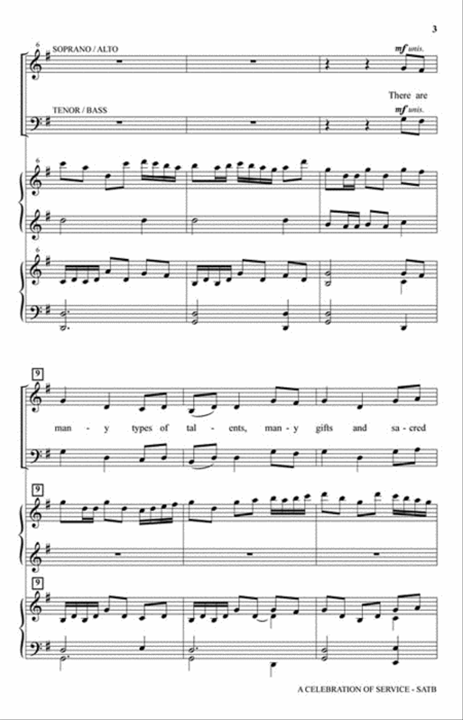 A Celebration of Service 4-Part scores gallery preview page 3