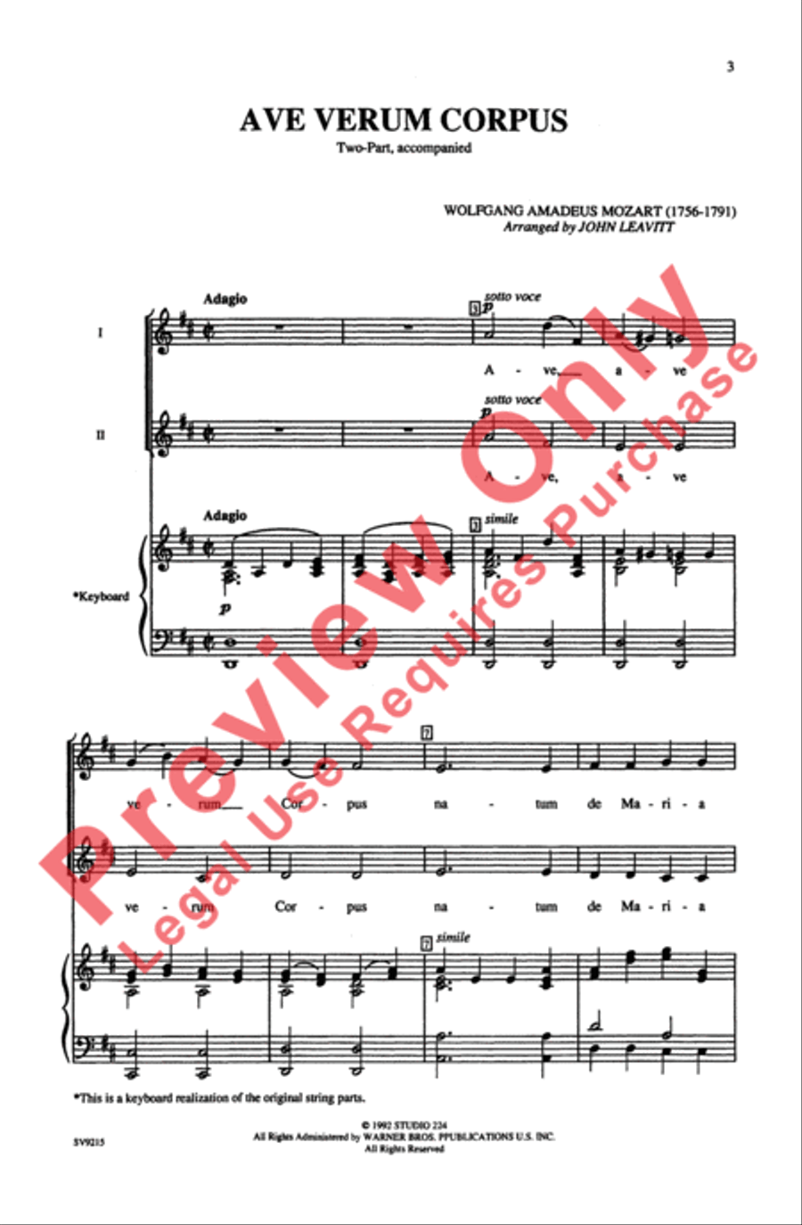 Ave Verum Corpus Ave Verum Corpus 2-Part scores gallery preview page 2