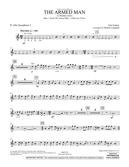 The Armed Man (from A Mass for Peace) (arr. Robert Longfield) - Eb Alto Saxophone 2