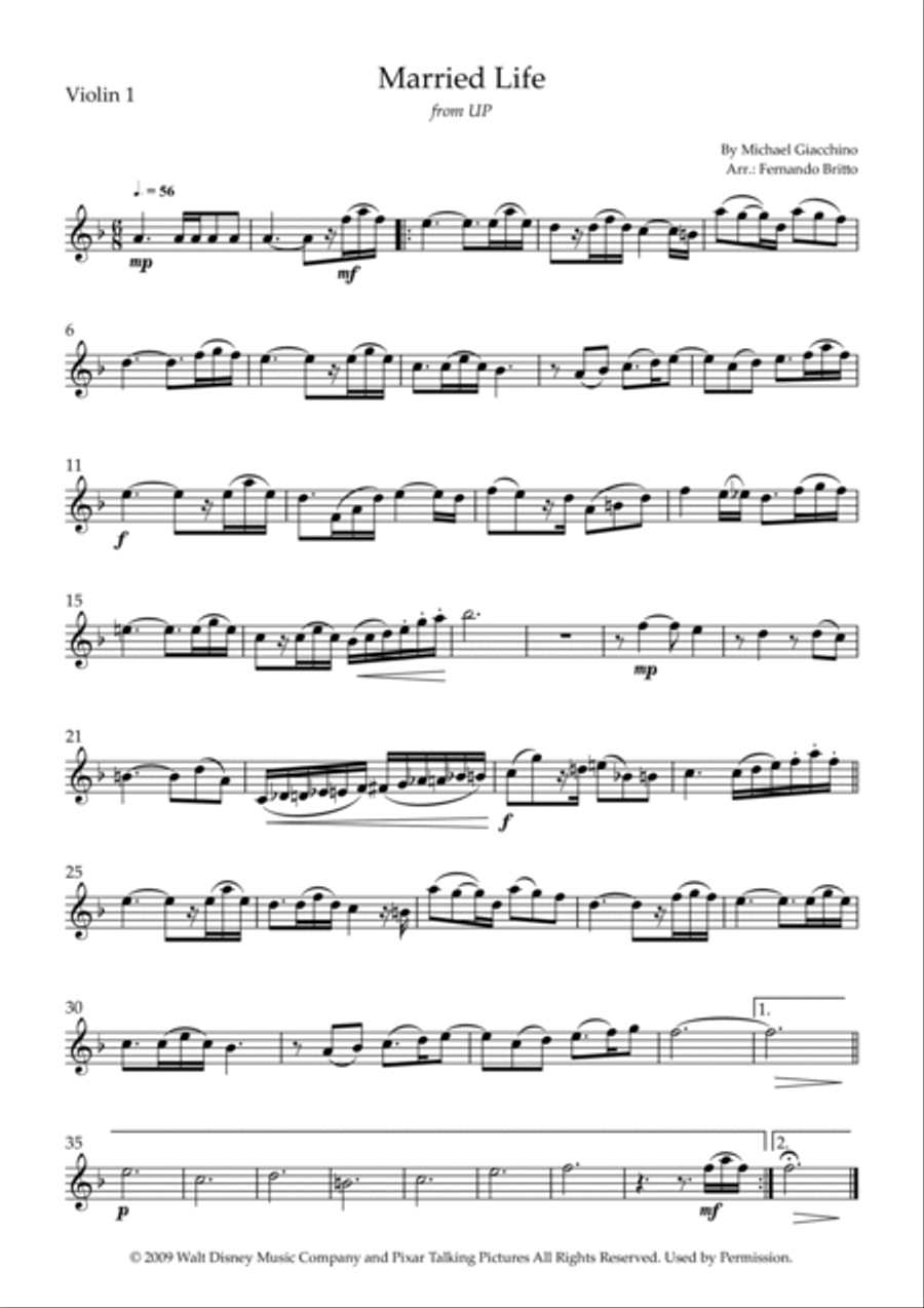 Married Life Married Life String Quartet scores gallery preview page 4