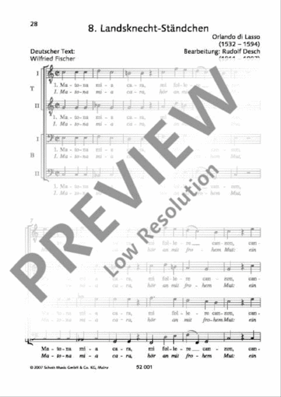 Landsknecht-Ständchen Landsknecht-Ständchen TTBB scores gallery preview page 2