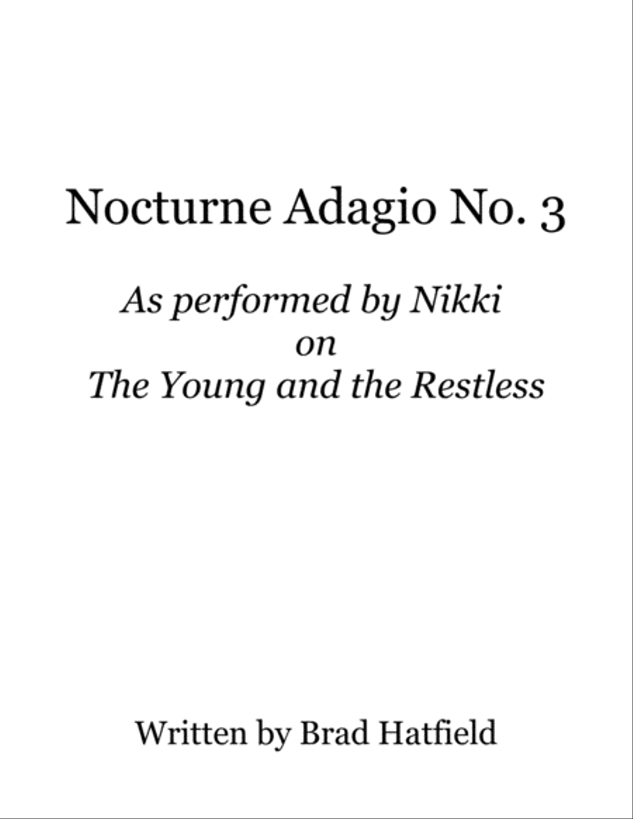 Nocturne Adagio No. 3 Piano Solo scores gallery preview page 1