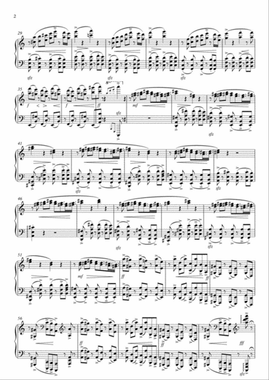 Op.42 Tango N.2 Allegro non Troppo in A Minor Piano Solo scores gallery preview page 2