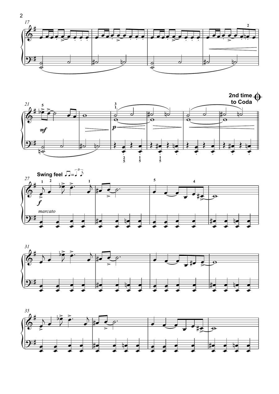 James Bond Theme Easy Piano scores gallery preview page 2