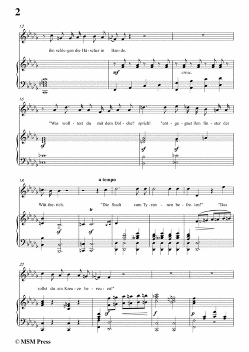 Schubert-Die Bürgschaft(The Bond),D.246,in b flat minor,for Voice&Piano image number null