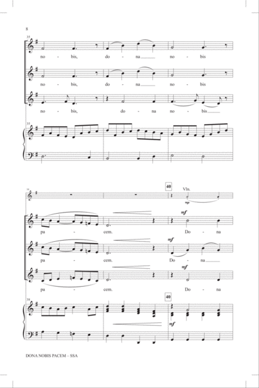 Dona Nobis Pacem SSA scores gallery preview page 6