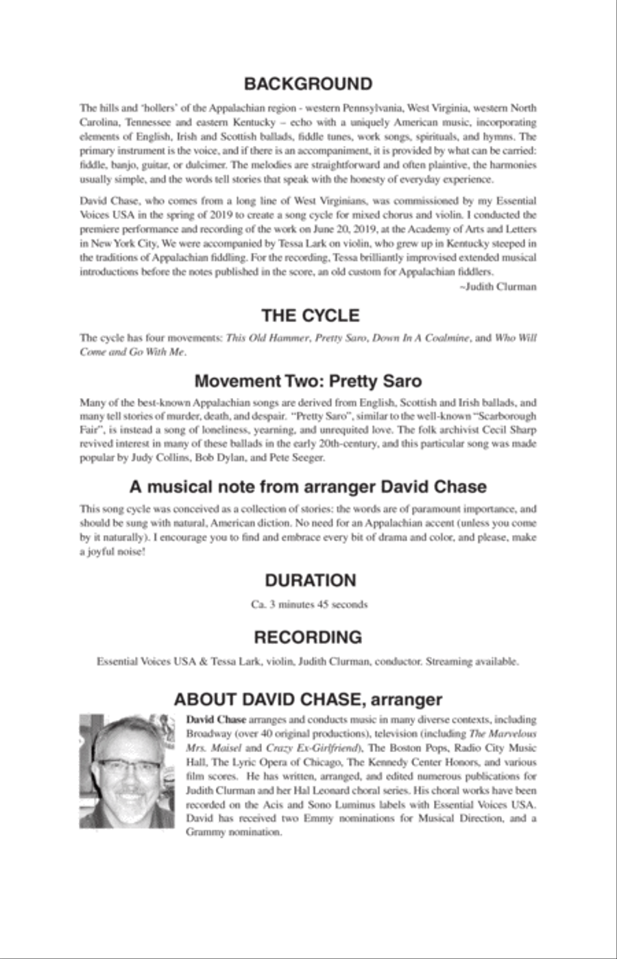 Pretty Saro (No. 2 from Appalachian Stories) 4-Part scores gallery preview page 11