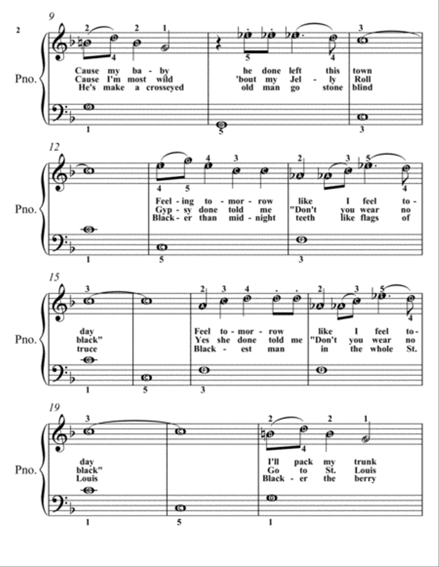 St Louis Blues Easiest Piano Sheet Music Easy Piano scores gallery preview page 3