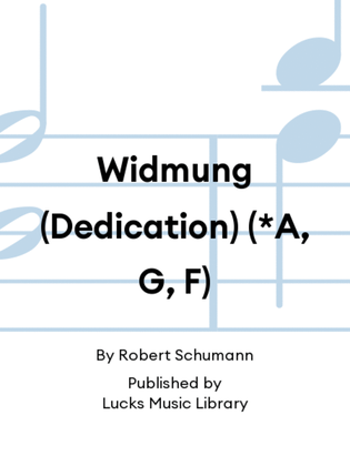 Book cover for Widmung (Dedication) (*A, G, F)
