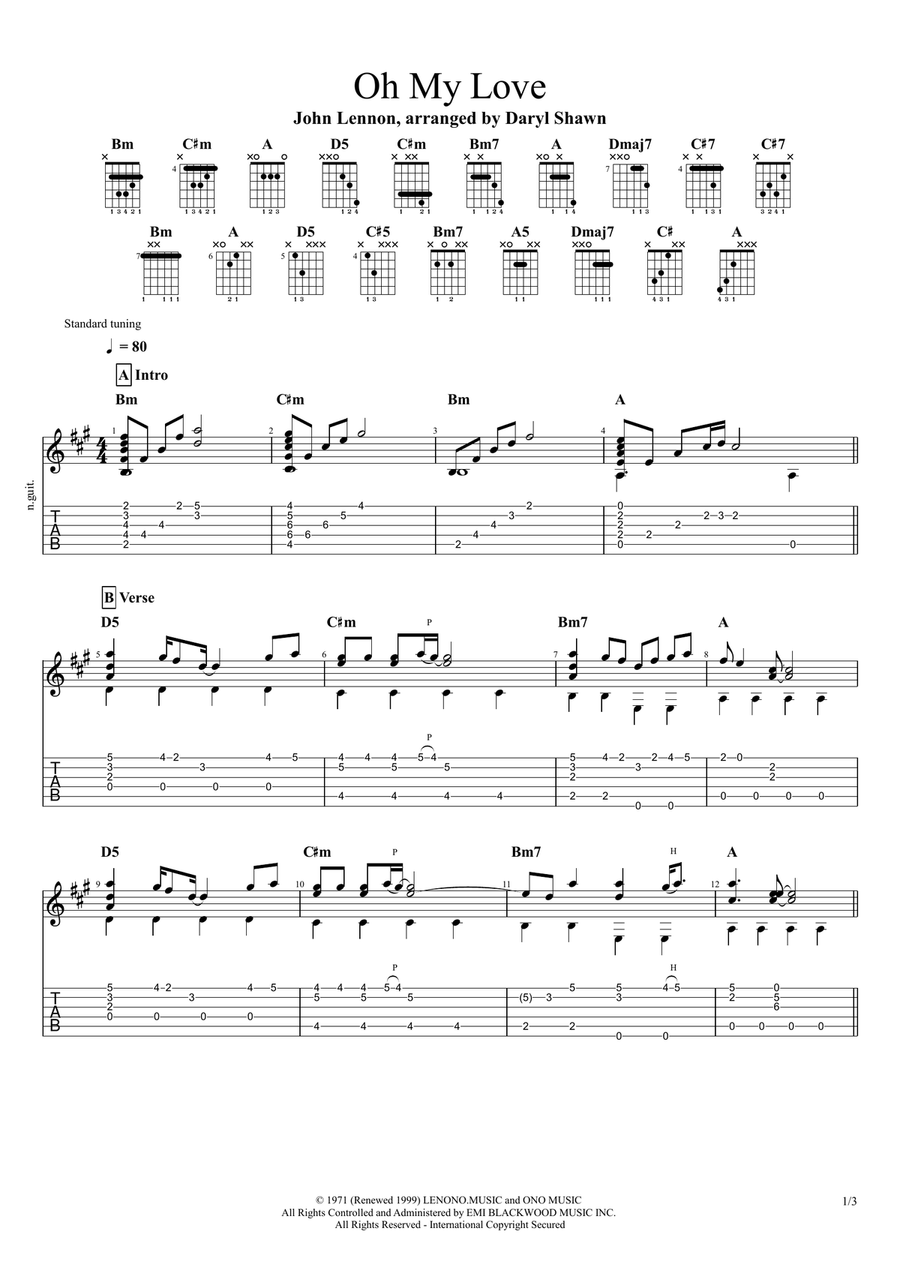 Oh My Love Oh My Love Guitar Tablature scores gallery preview page 2