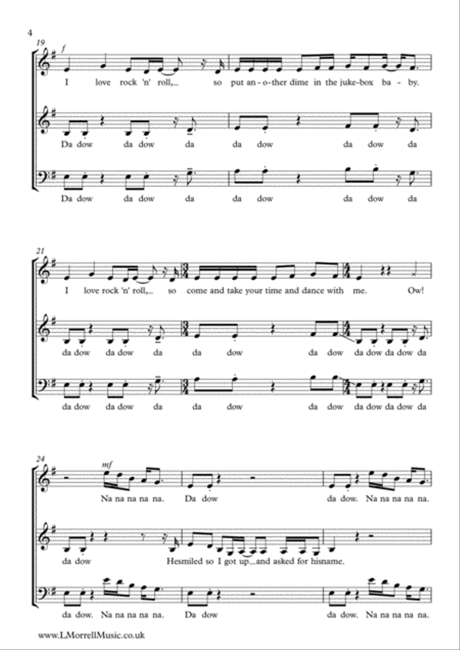 I Love Rock 'N Roll I Love Rock 'N Roll 3-Part scores gallery preview page 4