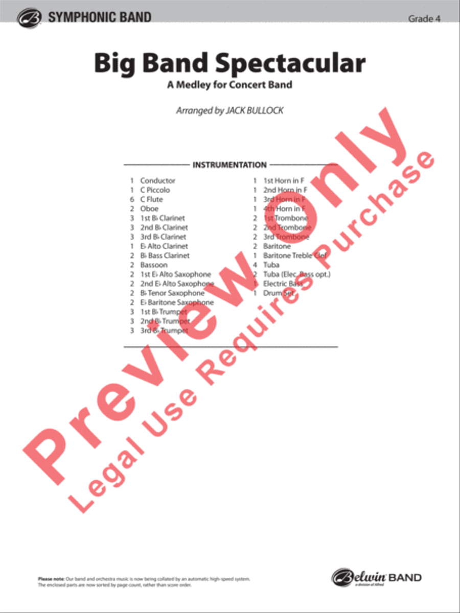 Big Band Spectacular Concert Band scores gallery preview page 2