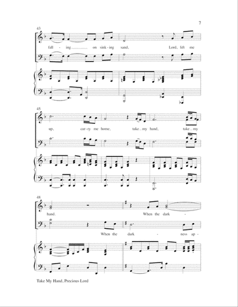Take My Hand, Precious Lord 4-Part scores gallery preview page 8