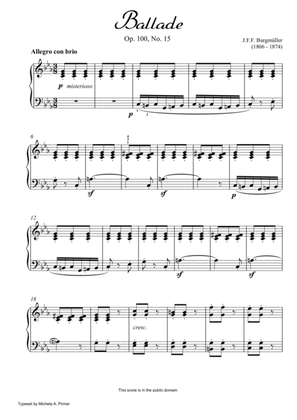 Ballade (Op. 100, No. 15) by Burgmuller
