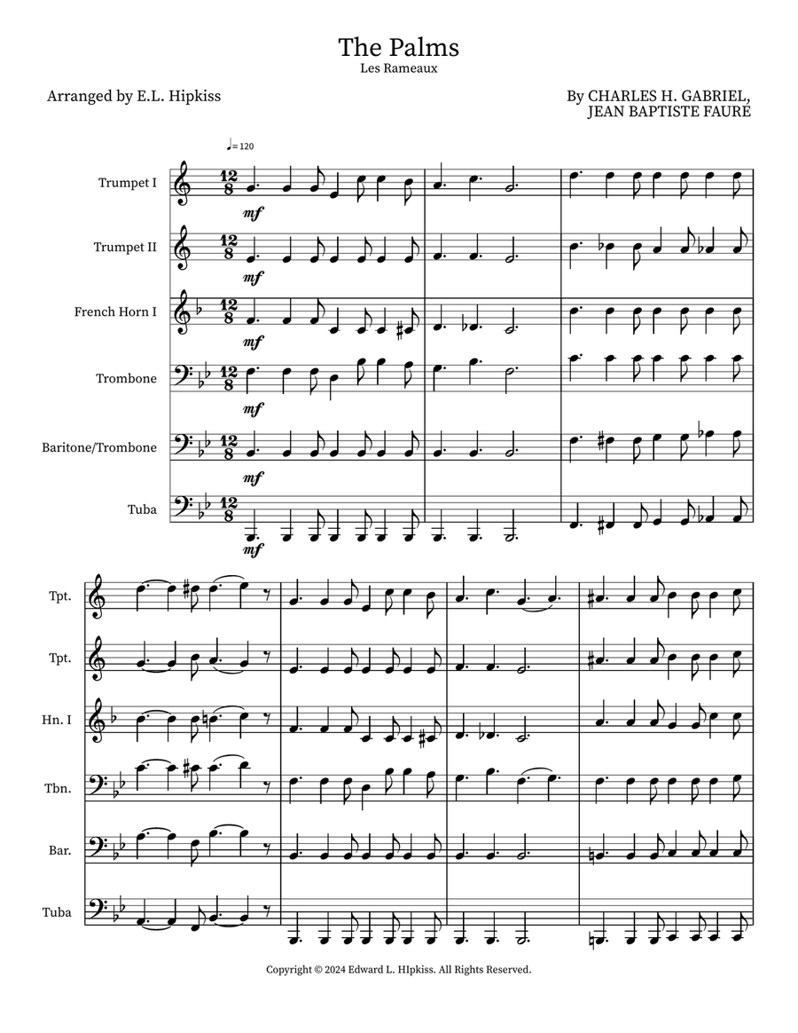 The Palms (Les Rameaux) Brass Ensemble scores gallery preview page 1