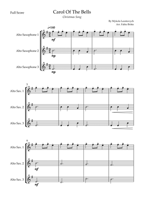 Carol Of The Bells (Christmas Song) for Alto Saxophone Trio