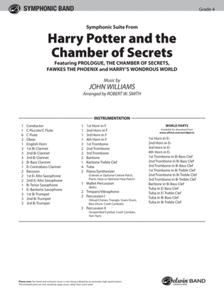 Harry Potter and the Chamber of Secrets, Symphonic Suite from: Score