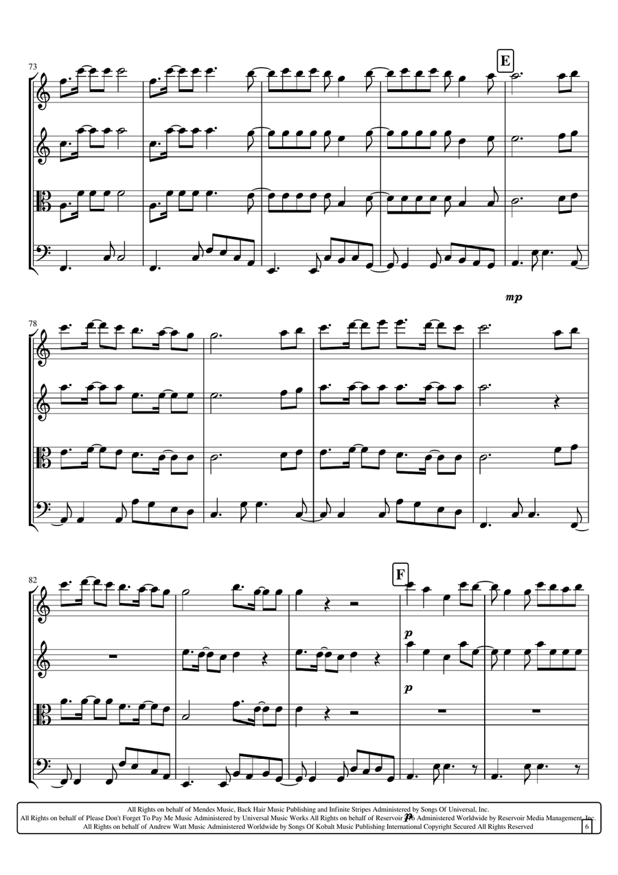 Senorita String Quartet scores gallery preview page 6