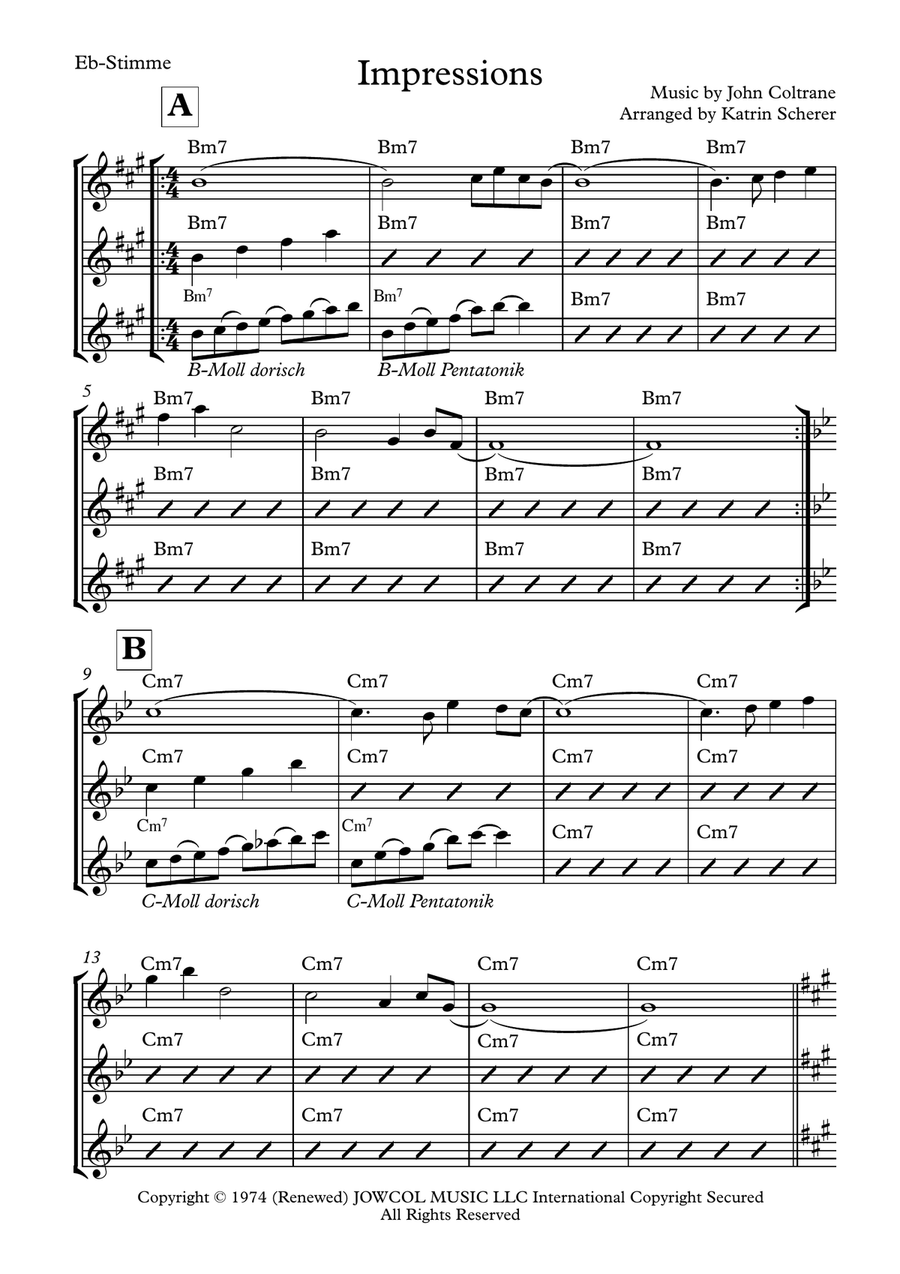 Impressions Alto Saxophone scores gallery preview page 1