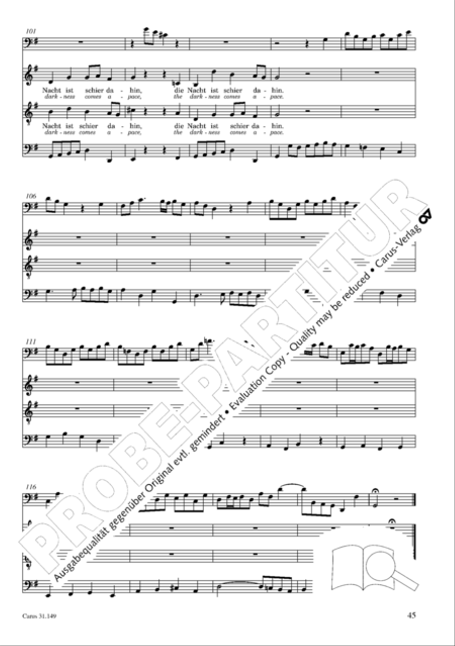 The voice of rejoicing and hope (Man singet mit Freuden vom Sieg) 4-Part scores gallery preview page 46